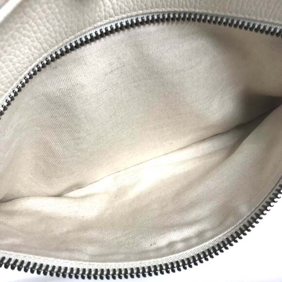 GUCCI Authentic White Leather Messenger Shoulder Bag - Picture 12 of 16